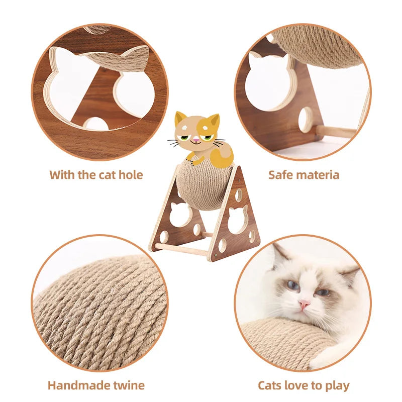 New Cat Toy Interactive Cat Scratcher Board Kitten Sisal Rope Ball Scratch Paws Pet Grinding Scratching Cats for Scratcher Toys