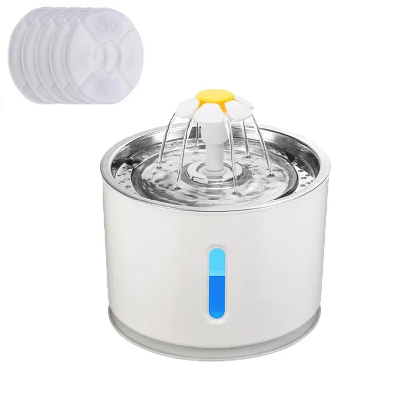 2.4L Automatic Pet Cat Water Fountain with LED Electric Mute Water Feeder USB Drinker Bowl Pet Drinking Fountain Dispenser